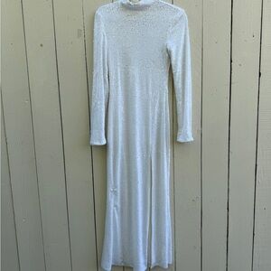 Reformation White Long Sleeve Dress
